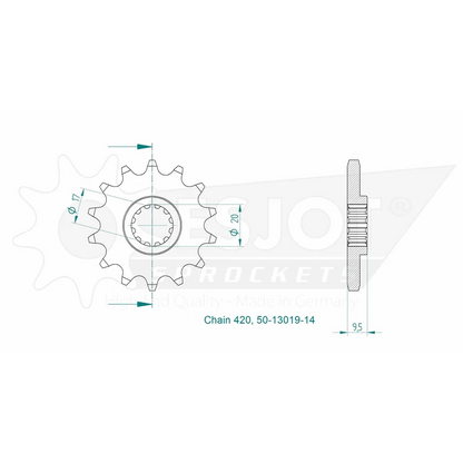 Sprockets Front (13019-14T) - Esjot