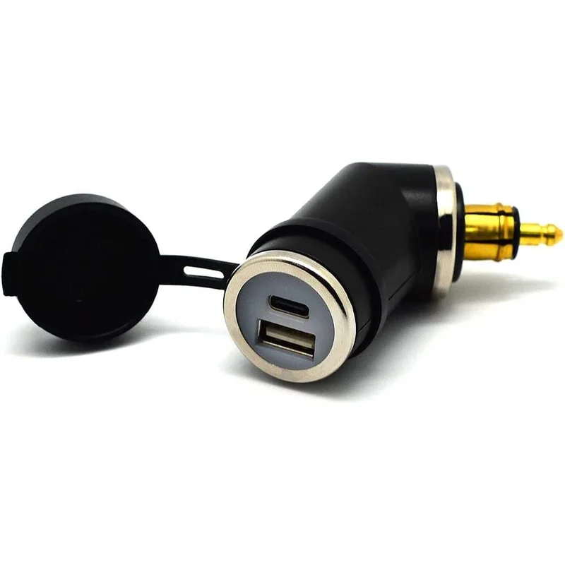 DIN (Hella) to 36W PD USB-C + QC 3.0 (ANGLED) - Short Angled