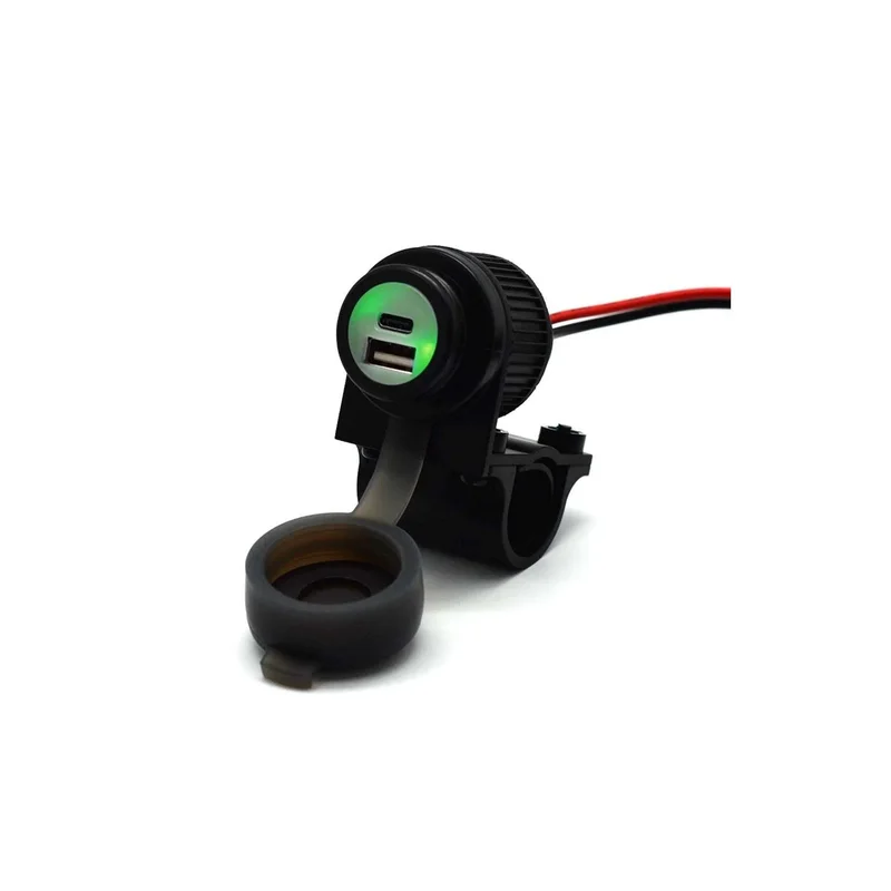 Handlebar Mounted 36W PD USB-C + QC 3.0 (Plastic) - Includes Plastic Handlebar Clamp
