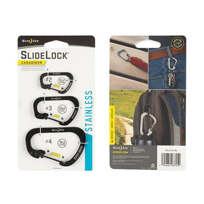Carabiner with Slidelock (pcs) - Stainless Steel - Size#3 / Natural Steel / Stainless Steel