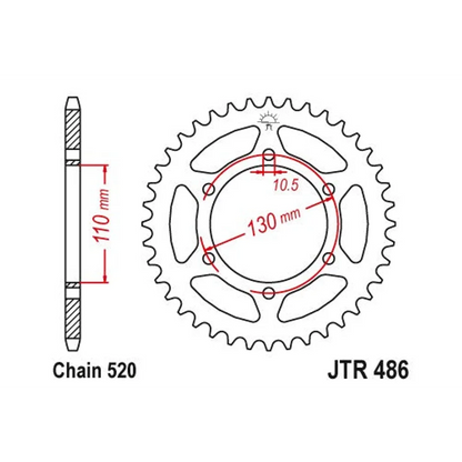 Sprockets Rear (486 - 41T) - JT