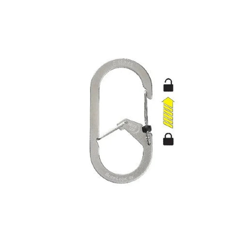 G-BINERS DUAL CHAMBER - SLIDELOCKKEYRING MICROLINK - 1N of size #4 / Stainless Steel