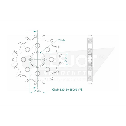 Sprockets Front (35009-17T) - Esjot