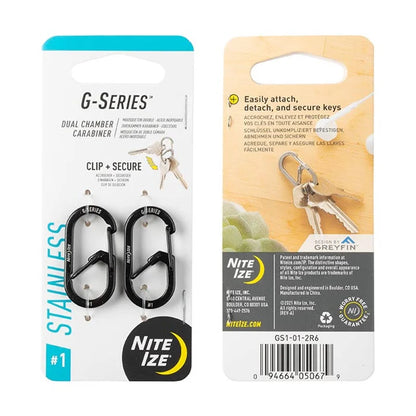 G-Biners Dual Chamber - 1N (Size #3) / Natural Steel / Stainless Steel