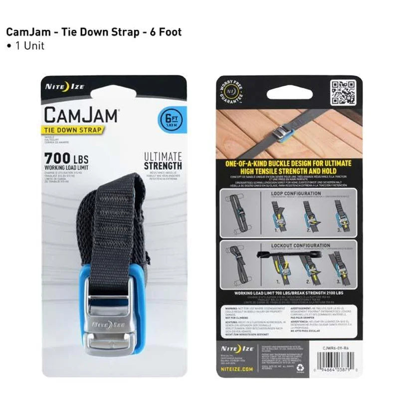 TIE DOWN STRAPS - CAM JAM - Length 548cm x Width 2.5cm - 2N