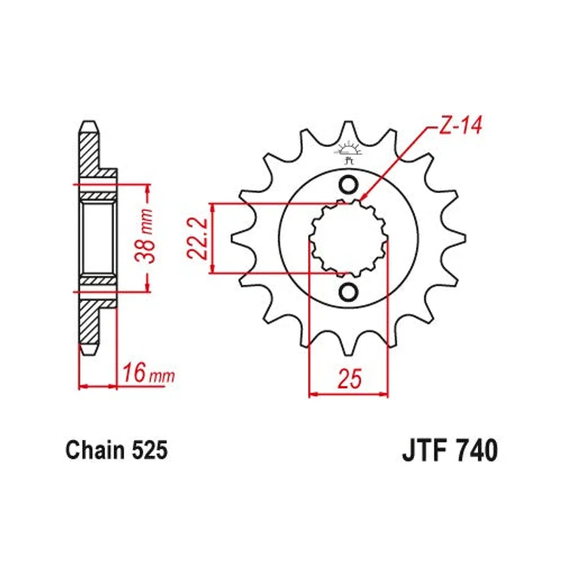 Sprockets Front (740 15T) - JT
