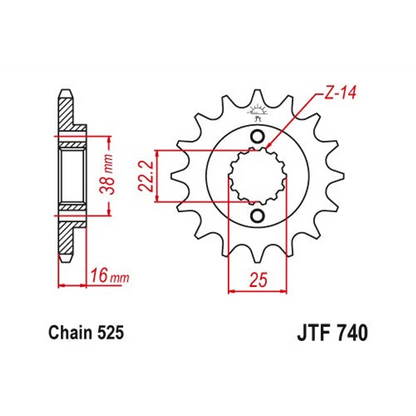 Sprockets Front (740 15T) - JT