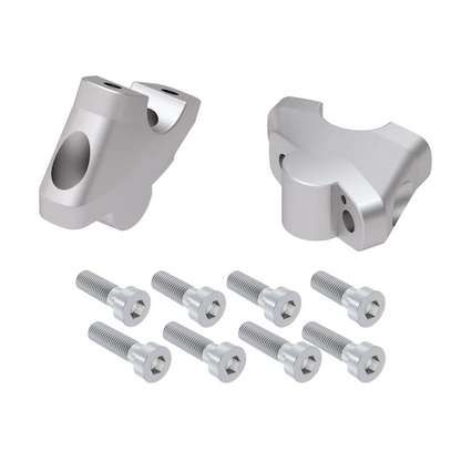 HANDLEBAR RISER - 30mm UP & 21mm BACK (4245-V303M-30-21) - Silver