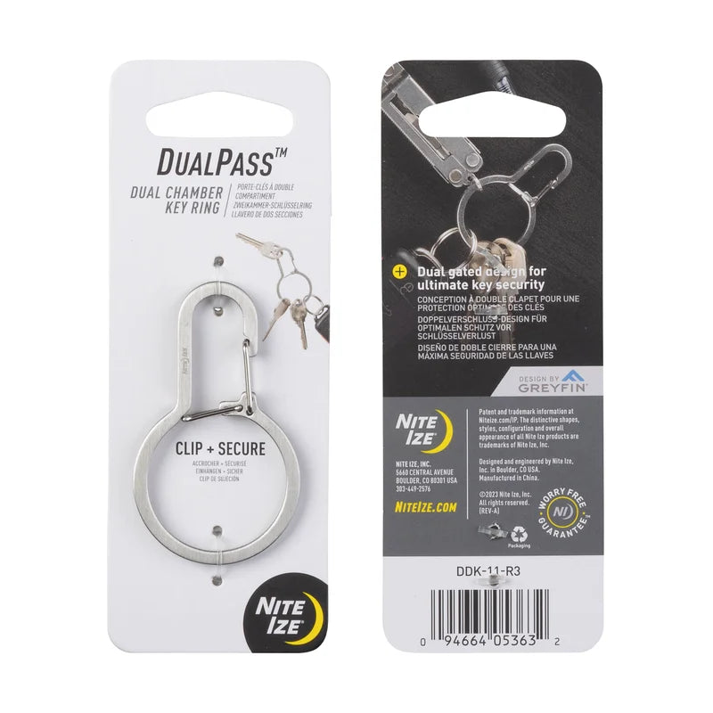 DUAL CHAMBER KEY RING - DUALPASS - Stainless Steel