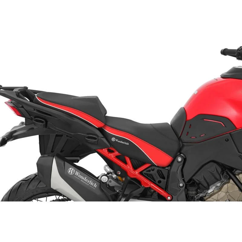 DUCATI Multistrada V4 Ergonomics -"Active Comfort" Rider Seat - Black-Red / Standard