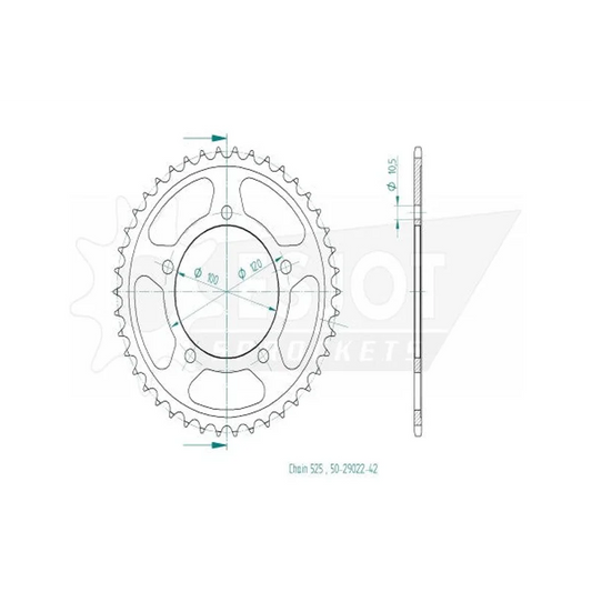 Sprockets Rear (29022-40T) - Esjot