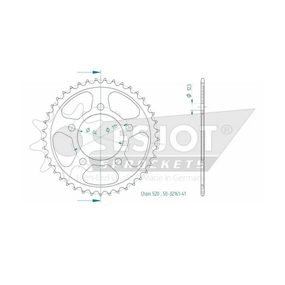 Sprockets Rear (32161-41T) - Esjot