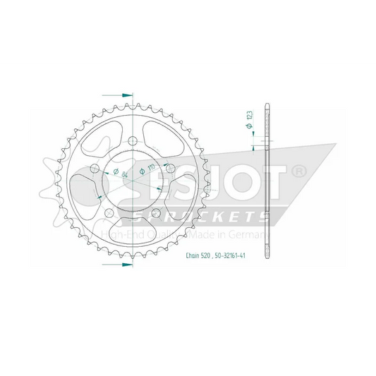 Sprockets Rear (32161-41T) - Esjot