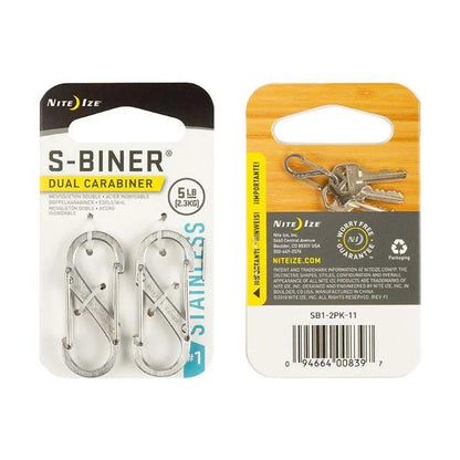 S-Biner Standard (Stainless) - 1N (SIZE #3) / Black / Stainless Steel