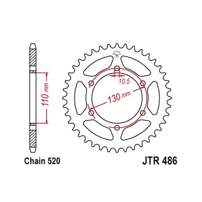 Sprockets Rear (486 - 46T) -JT
