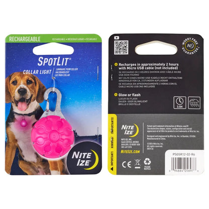 SPOTLIT® RECHARGEABLE COLLAR LIGHT - White