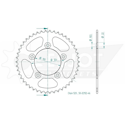 Sprockets Rear (32152-39T) - Esjot