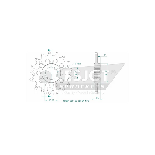 Sprockets Front (32194 - 17T) - Esjot Sports