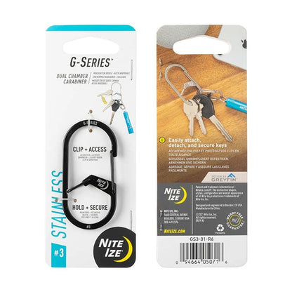 G-Biners Dual Chamber - 1N (Size #2) / Black / Stainless Steel