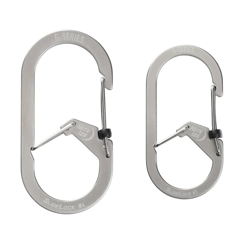 G-BINERS DUAL CHAMBER - SLIDELOCKKEYRING MICROLINK - 1N of size #3 / Stainless Steel