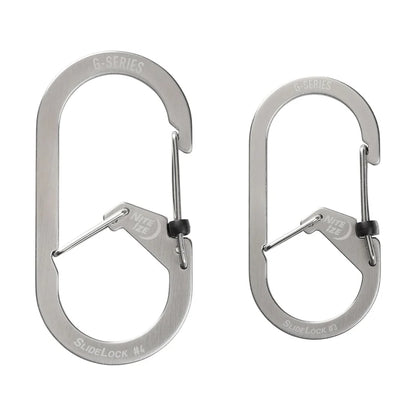 G-BINERS DUAL CHAMBER - SLIDELOCKKEYRING MICROLINK - 1N of size #3 / Stainless Steel