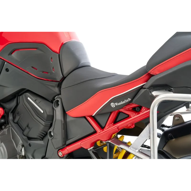 DUCATI Multistrada V4 Ergonomics -"Active Comfort" (Heating) Rider Seat - Black-Red / Low