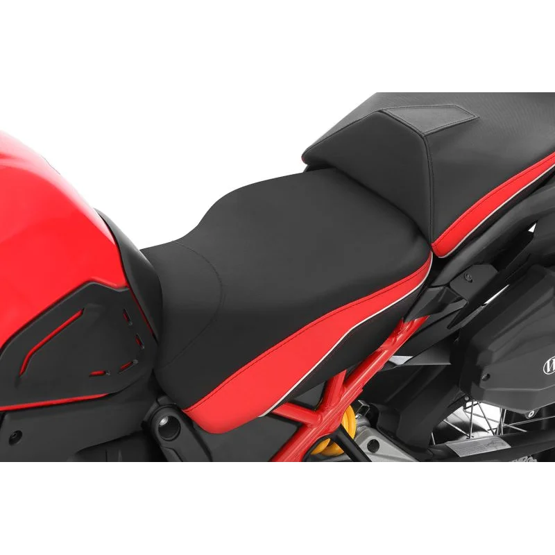 DUCATI Multistrada V4 Ergonomics -"Active Comfort" Rider Seat - Black-Red / Standard