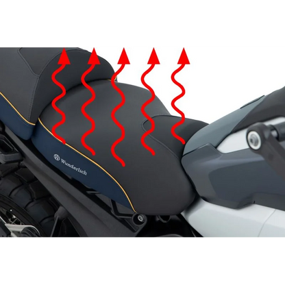 BMW R 1300 GS Ergonomics - Wunderlich "Active Comfort" (Heating) Seat - Imperial Blue-Gold / Passenger / Standard