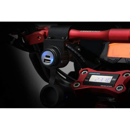 Handlebar Mounted 36W PD USB-C + QC 3.0 (Plastic) - Includes Plastic Handlebar Clamp