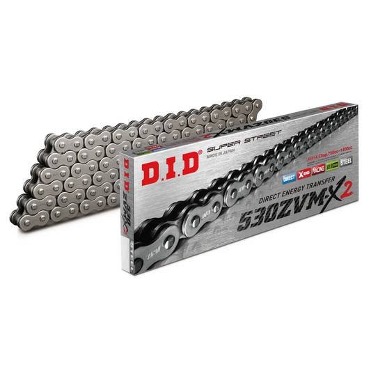 Chain 530 Pitch x 114 links (ZVMX2) - ZVM-X2 (Rivet Type) / Natural Steel / Upto 1400cc