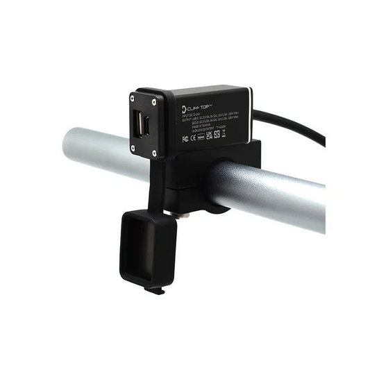 Handlebar Mounted 36W PD USB-C + QC 3.0 (Aluminium) - Includes Aluminium Handlebar Clamp