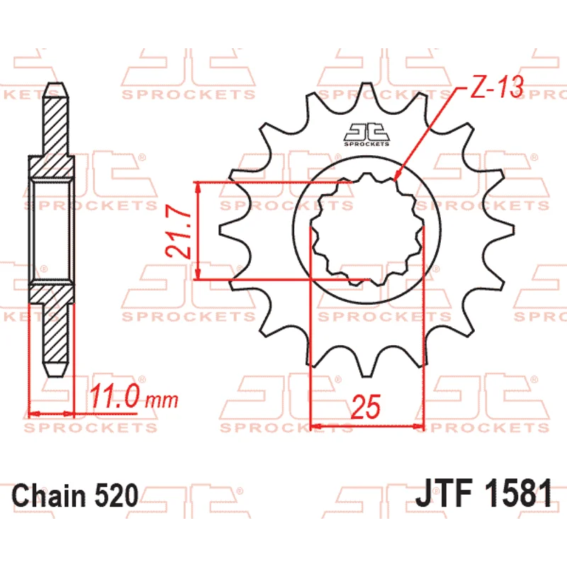 Sprockets Front (1581- 16T) - JT