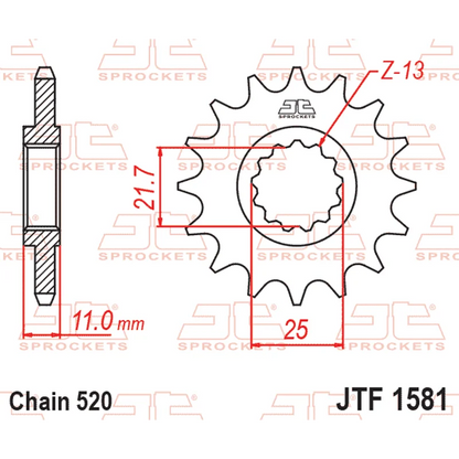 Sprockets Front (1581- 16T) - JT