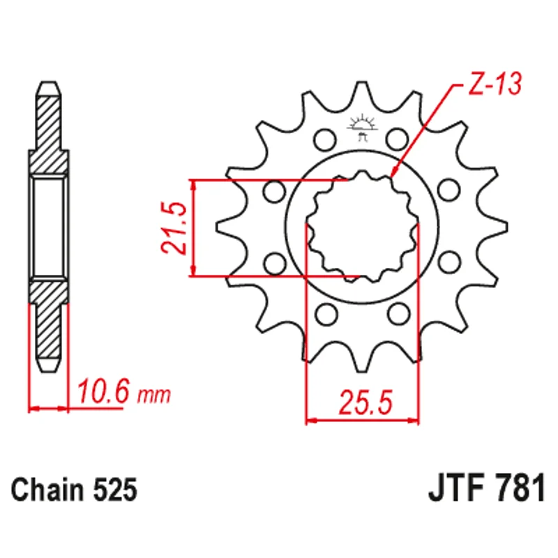 Sprockets Front (781 - 14T) - JT