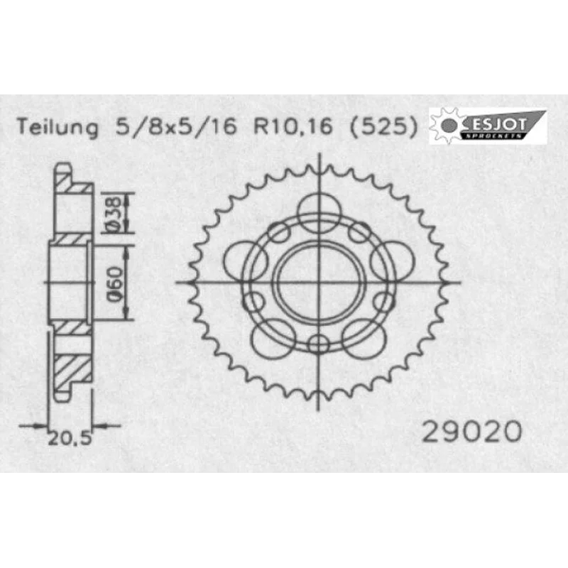 Sprockets Rear (29020-39T) - Esjot