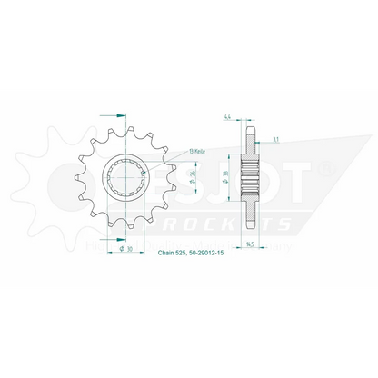 Sprockets Front (29012 - 15T) - Esjot