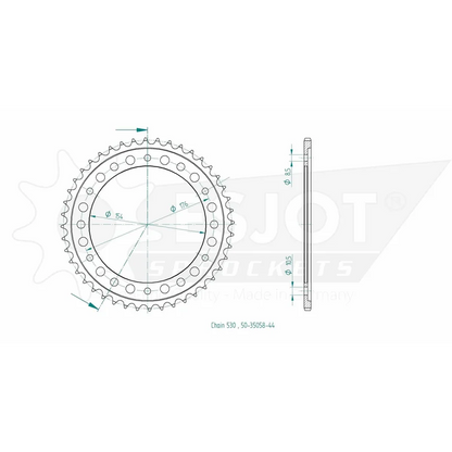 Sprockets Rear (35058-44T) - Esjot