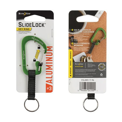 Carabiner Keyring with Slide lock (Alu) - Olive