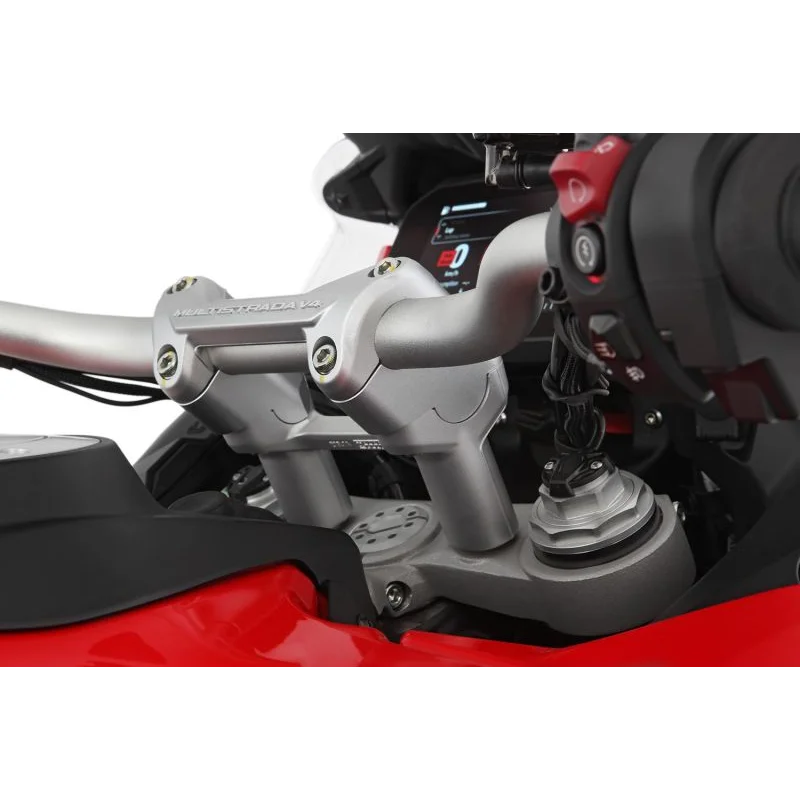 DUCATI Multistrada V4 Ergonomics - ERGO+ Risers 39mm & 21mm Offset - Silver