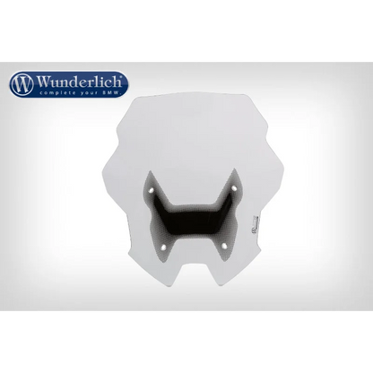 Wunderlich motorcycle windshield on a white background with brand logo.
