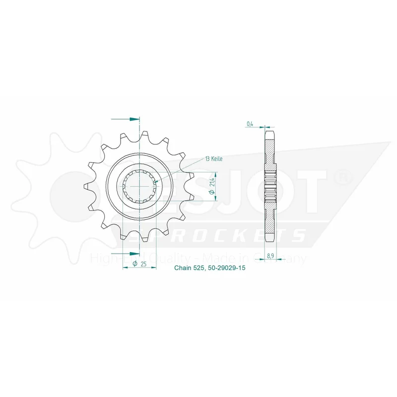 Sprockets Front (29029 - 15T) - Esjot