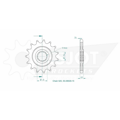 Sprockets Front (29029 - 15T) - Esjot