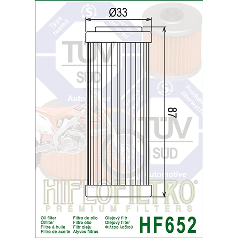 Oil Filter 652 - Hiflo - Standard