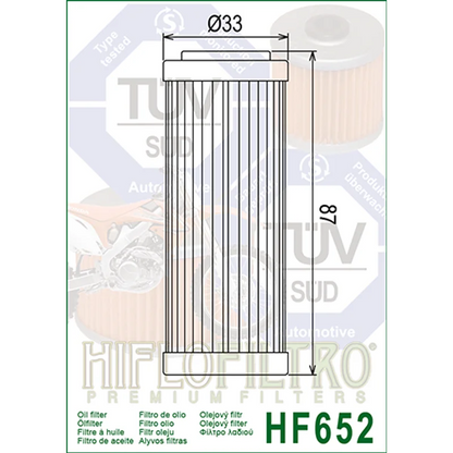Oil Filter 652 - Hiflo - Standard