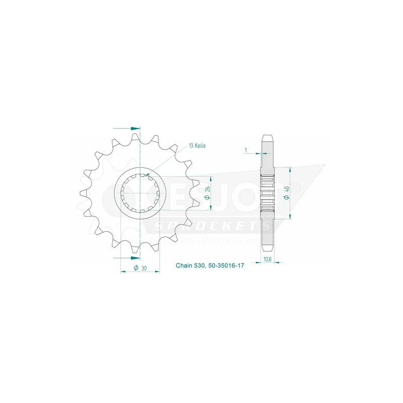 Sprockets Front (35016 - 17T) - Esjot