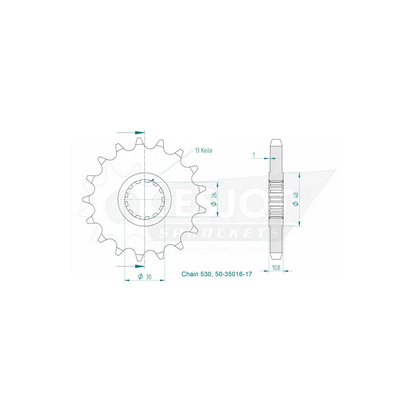 Sprockets Front (35016 - 17T) - Esjot