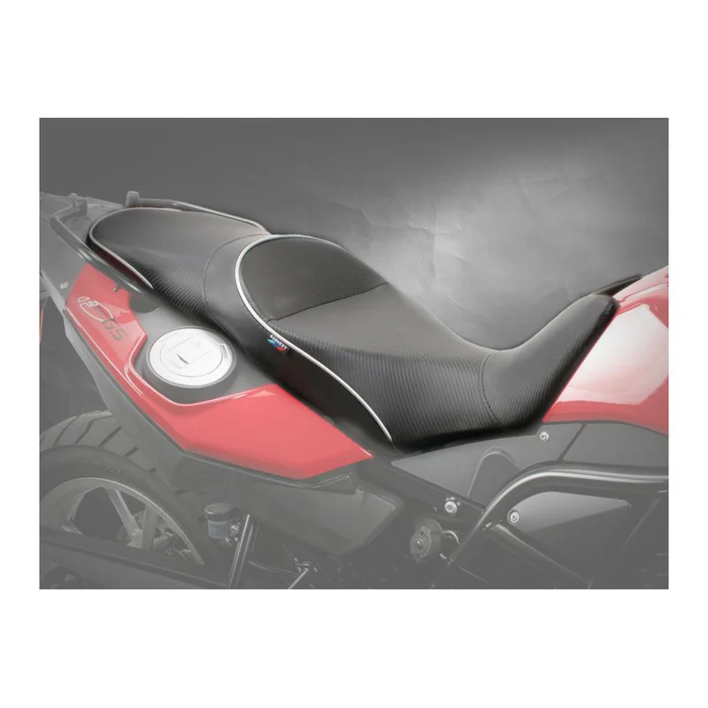 BMW F650 GS Premium Foam Conversion Seat - Regular Height - CarbonFX/Silver welt/BMW tag