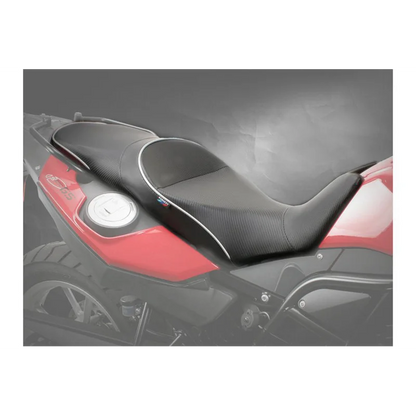 BMW F650 GS Premium Foam Conversion Seat - Regular Height - CarbonFX/Silver welt/BMW tag