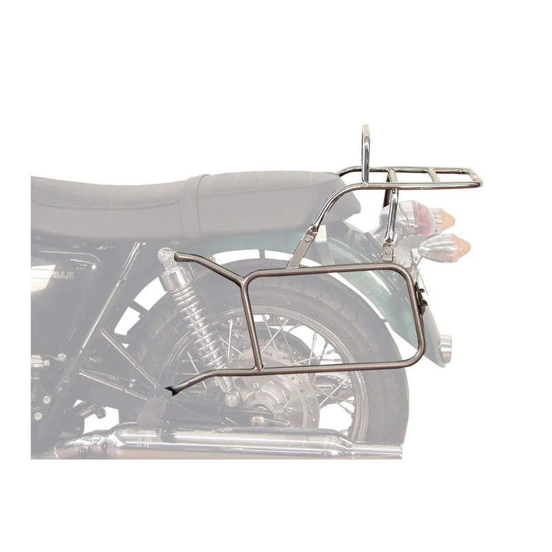 Triumph Bonneville / T100 / SE Carrier - Sidecases + Topcase Set 'Permanently Fixed' (Chrome)