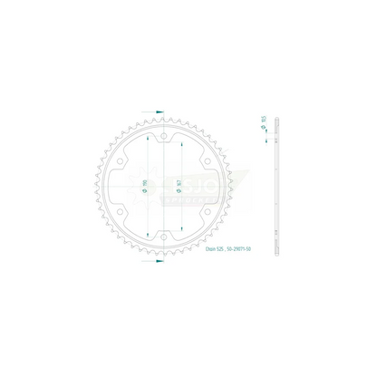 Sprockets Rear (29071-50T) - Esjot